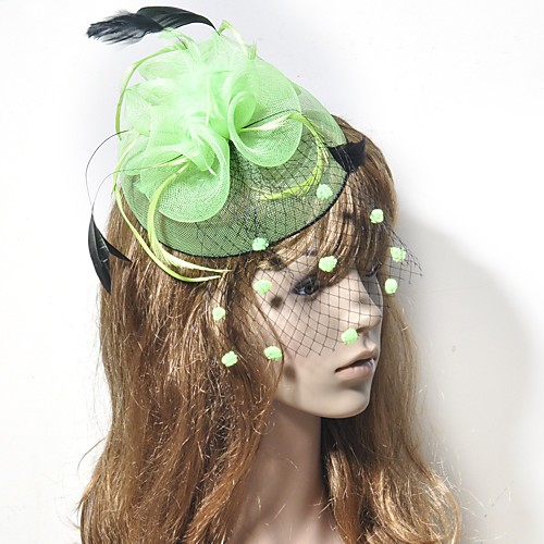 

1920s Retro Tulle / Net Fascinators with Feather 1 Piece Special Occasion / Party / Evening Headpiece