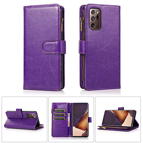 

Phone Case For Samsung Galaxy Full Body Case Leather Wallet Card S21 S21 Plus S21 Ultra S20 S20 Plus S20 ultra S20 FE 5G Note 20 Ultra Galaxy A91 / M80S S10 Wallet Card Holder Shockproof Solid Color