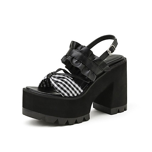 

Women's Heels Wedge Heel Round Toe Synthetics Black