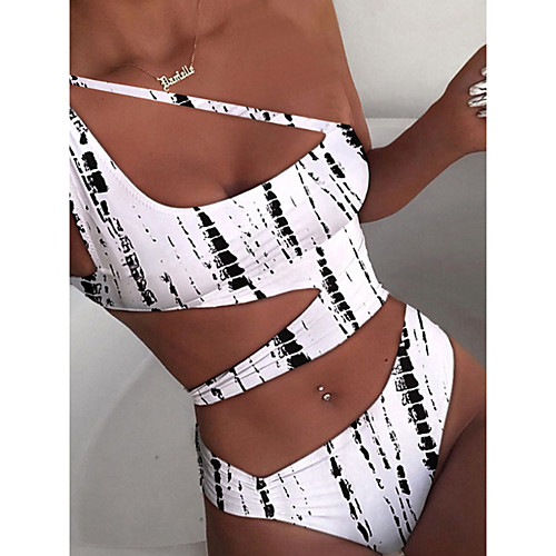 

Women's Bikini 2 Piece Swimsuit Push Up Print Color Block Tie Dye White Swimwear Padded Crop Top Bathing Suits New Casual Sexy / Padded Bras