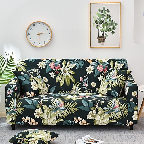 

Stretch Sofa Cover Slipcover Elastic Sectional Couch Armchair Loveseat 4 Or 3 Seater L Shape Floral Flower Plant Soft Durable