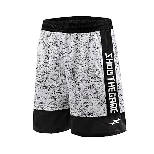 

Men's Chino Sports Breathable Quick Dry Sports Daily Leisure Sports Chinos Sweatpants Pants Print Color Block Letter Knee Length Sporty Print Black Gray
