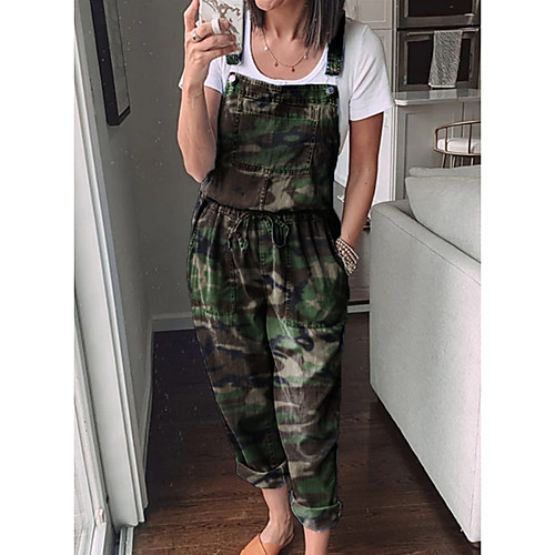 

Women's Ordinary Army Green Jumpsuit Camo / Camouflage Print