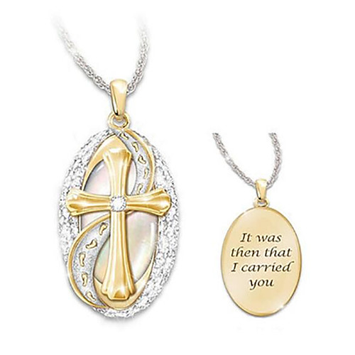 

Women's Men's Pendant Necklace Charm Necklace Retro Cross Letter Precious Fashion Vintage Classic Copper Silver Plated Gold Plated Gold 50 cm Necklace Jewelry 1pc For Christmas Halloween Party