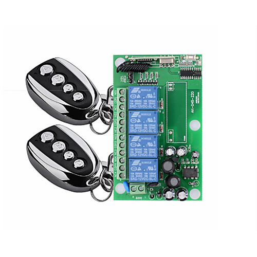 

AC 220V four-way wireless remote control switch/wide voltage 85V-250V/lighting electrical power control board/learning code 10A relay/433MHZ
