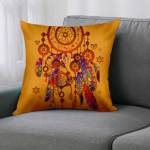 

Double Side 1 Pc Geometric Cushion Cover Print 45x45cm Faux Linen for Sofa Bedroom