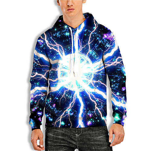 

Men's Pullover Hoodie Sweatshirt Graphic Graphic Prints Print Hooded Daily Sports 3D Print 3D Print Casual Hoodies Sweatshirts Long Sleeve Blue