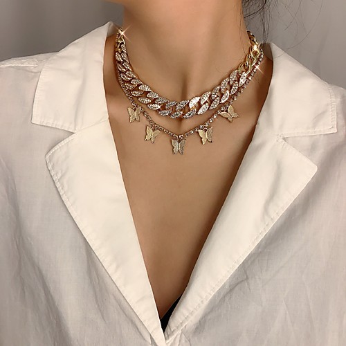 

Women's Choker Necklace Chains Fashion Alloy Silver Gold 3110 cm Necklace Jewelry 1pc For Anniversary Party Evening / Layered Necklace