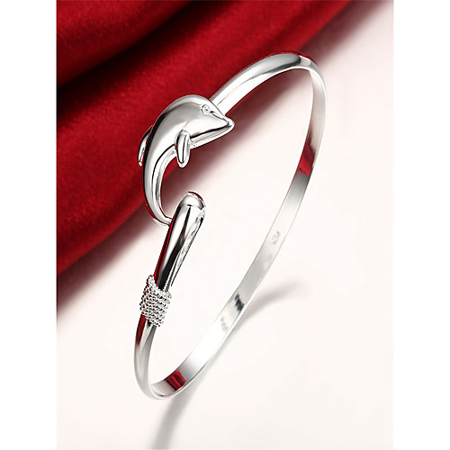 

Women's Bracelet 3D Dolphin Fashion Copper Bracelet Jewelry Silver For Christmas Party Evening Gift Date Birthday / Silver Plated