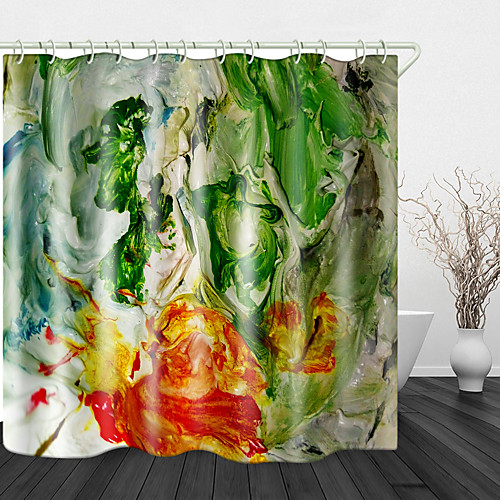 

Colorful Mud Print Waterproof Fabric Shower Curtain for Bathroom Home Decor Covered Bathtub Curtains Liner Includes with Hooks 72 Inch