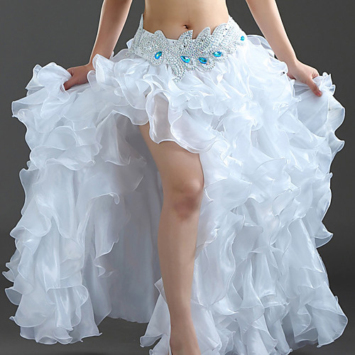 

Belly Dance Activewear Skirts Crystal / Rhinestone Solid Women's Training Performance Sleeveless Natural Nylon
