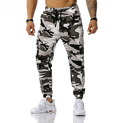 

Men's Casual / Sporty Pants Pants Camouflage Full Length Blue Red Army Green Orange Dark Blue