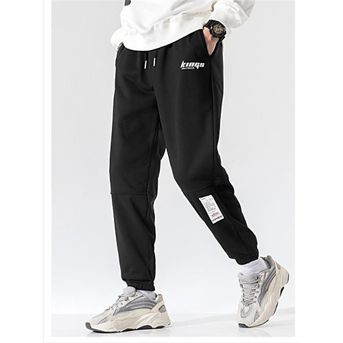 

Casual / Sporty Chino Men's Chinos Sweatpants Pants Letter Black Grey