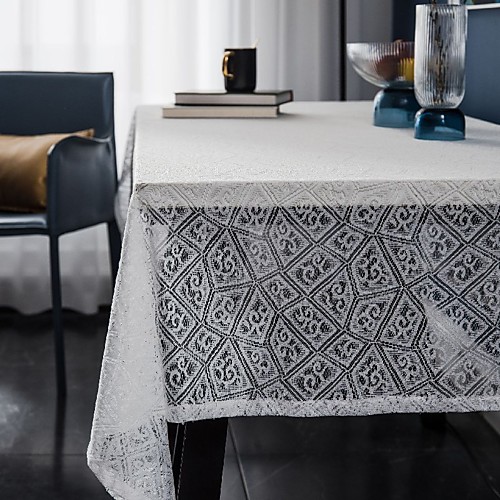 

Table Linens polyester fibre Dust-Proof Contemporary Printing Tabel cover Table decorations for Daily Wear rectangule 100140 cm White 1 pcs