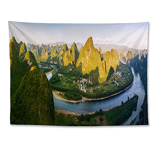 

Wall Tapestry Art Decor Blanket Curtain Hanging Home Bedroom Living Room Decoration Polyester The Scenery of Lijiang River in Yangshuo