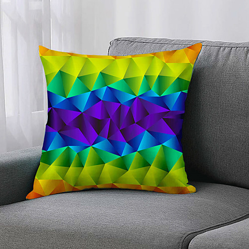 

Double Side 1 Pc Geometric Cushion Cover Print 45x45cm Linen for Sofa Bedroom