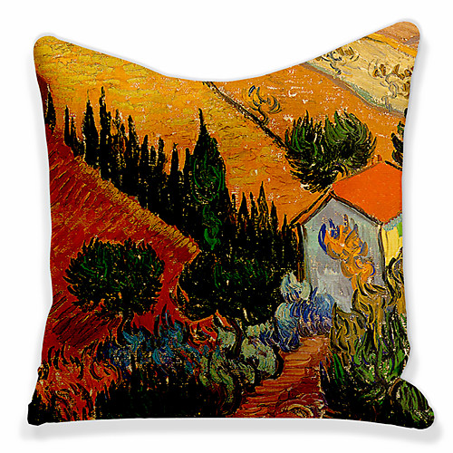 

Double Side 1 Pc Geometric Cushion Cover Print 45x45cm Linen for Sofa Bedroom