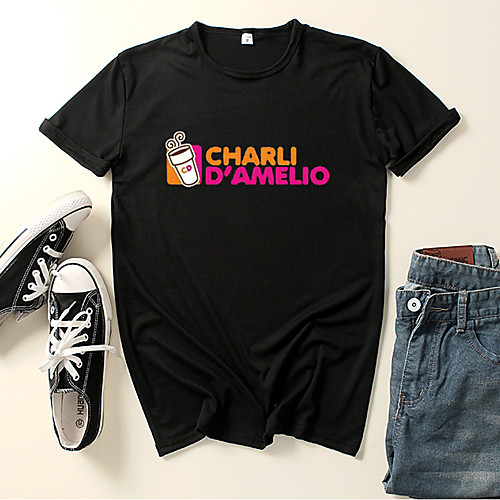 

Inspired by Charli D'Amelio Cosplay Cosplay Costume T-shirt Polyester / Cotton Blend Graphic Prints Printing Harajuku Graphic T-shirt For Women's / Men's