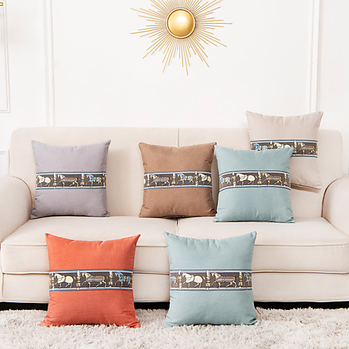 

1 Pc Animal Cushion Cover 45x45cm Faux Linen for Sofa Bedroom