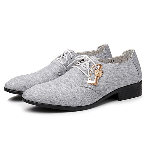 

Men's Oxfords Business British Daily Office & Career Walking Shoes Canvas Breathable Non-slipping Black Dark Blue Gray Fall Spring