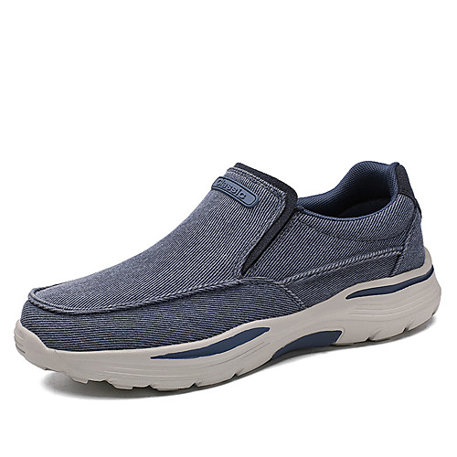 

Men's Loafers & Slip-Ons Comfort Loafers Classic Daily Walking Shoes Canvas Wear Proof Blue Gray Khaki Spring Summer