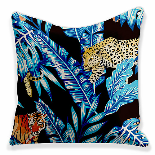 

Double Side 1 Pc Leaf Cushion Cover Print 45x45cm Faux Linen for Sofa Bedroom