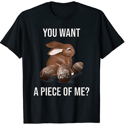 

Men's Unisex T shirt Hot Stamping Graphic Prints Rabbit / Bunny Happy Easter Plus Size Print Short Sleeve Daily Tops 100% Cotton Fashion Vintage Classic Black Blue Red