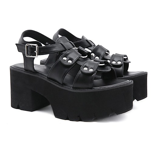 

Women's Heels Wedge Heel Pointed Toe PU Black