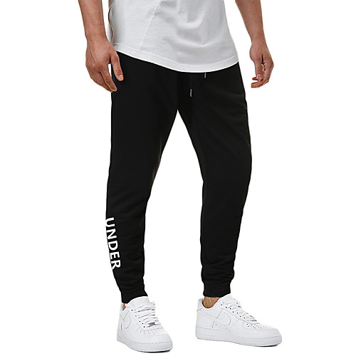 

Men's Casual / Sporty Sweatpants Outdoor Sports Daily Sports Pants Pants Graphic Full Length Drawstring Pocket Print Black Light Grey Dark Gray