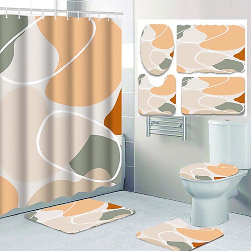 

Bathroom Shower Curtains & Hooks Casual Polyester Waterproof