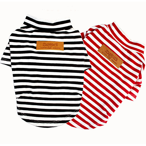 

Dog Cat Shirt / T-Shirt Vest Striped Casual / Daily Dog Clothes Puppy Clothes Dog Outfits Black Red Costume for Girl and Boy Dog Padded Fabric XS S M L XL