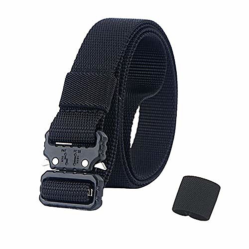 

qazse mens quick release nylon belt small metal buckle sports narrow golf webbing belt 1 wide black 39