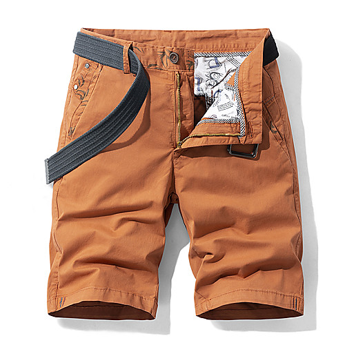 

Men's Shorts Cargo Shorts Shorts Pants Solid Colored Orange Khaki Light Grey Dark Blue