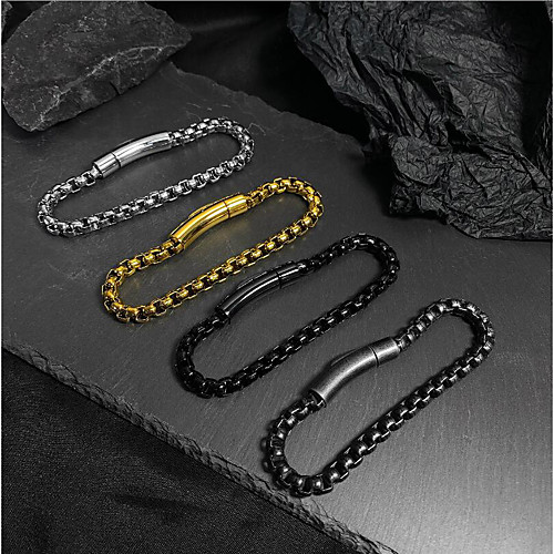 

Chain Bracelet Classic Fashion Stylish Titanium Steel Bracelet Jewelry Silver / Gold / Sage For Party Evening Gift Date Festival