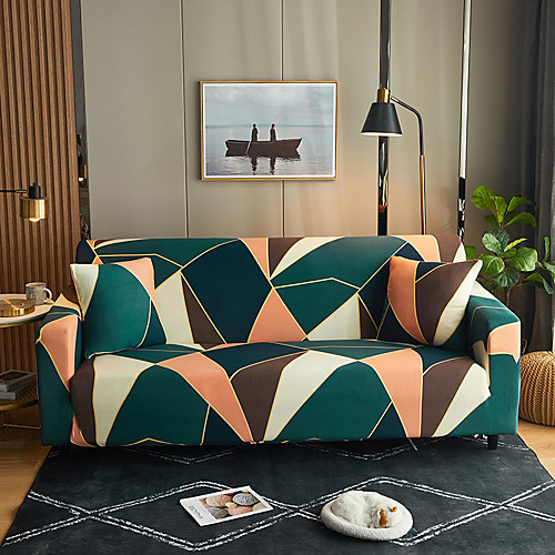 

Slipcover Geometric Print Sofa Cover Couch Cover Furniture Protector Soft Stretch Spandex Super Fit for Armchair/Loveseat/Three Seater/Four Seater/Sectional sofa with One Free Pillow Case
