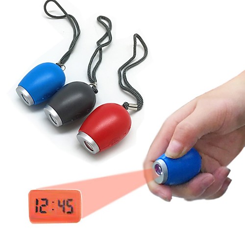 

Oval Shape Projector Lights Night Light Clock Button Battery Powered