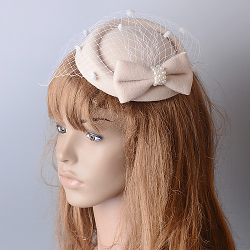 

Elegant Retro Fabric Fascinators with Bowknot / Pearl 1 Piece Special Occasion / Party / Evening Headpiece