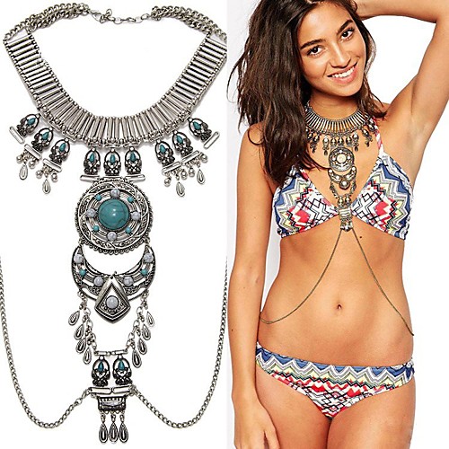

Body Chain Boho Women's Body Jewelry For Holiday Tropical Alloy Silver Gold