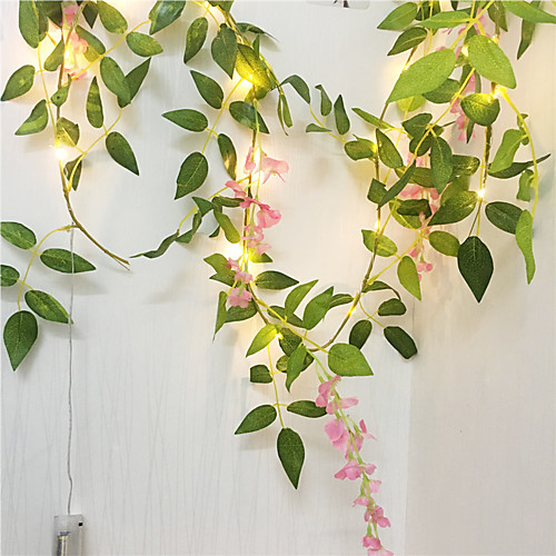 

2m String Lights 20 LEDs 1pc Warm White Valentine's Day New Year's Indoor Decorative Holiday AA Batteries Powered