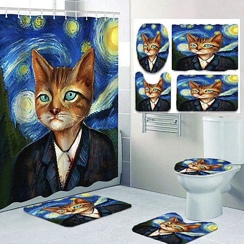 

Bathroom Shower Curtains & Hooks Casual Polyester Waterproof