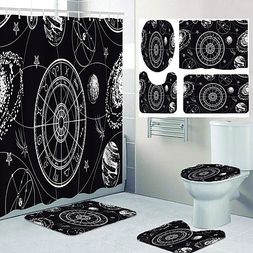 

Bathroom Shower Curtains & Hooks Casual Polyester Waterproof