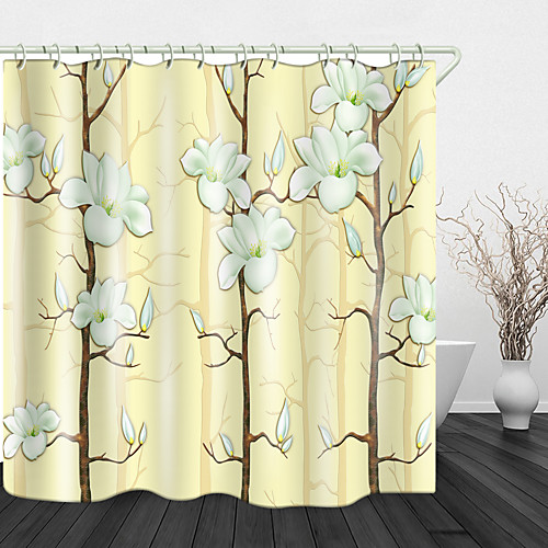 

Beautiful flowers Print Waterproof Fabric Shower Curtain for Bathroom Home Decor Covered Bathtub Curtains Liner Includes with Hooks 72 Inch