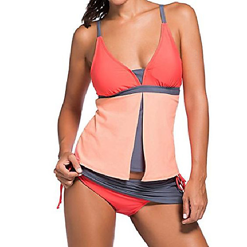 

Women's Bikini Beach Wear Swimsuit Quick Dry Water Sports Tie Knot Color Block Purpleblueblack OrangePinkGray Blue printgrey Focus on cross-border hot styles of women's clothing and new Welcome