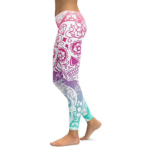 

Women's Sports Breathable Yoga Leggings Pants Graphic Prints Full Length Print Blushing Pink