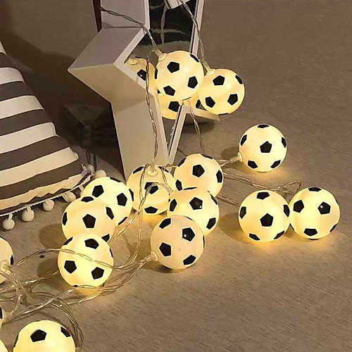 

LED Football String Lights Euro Cup 10 20 LEDs 1 set 1.5m 3m Warm White Multi Color Christmas New Year's Outdoor Party Decorative AA Batteries Powered