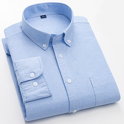 

Men's Shirt Plaid Button-Down Long Sleeve Casual Tops Cotton Business Simple A B C