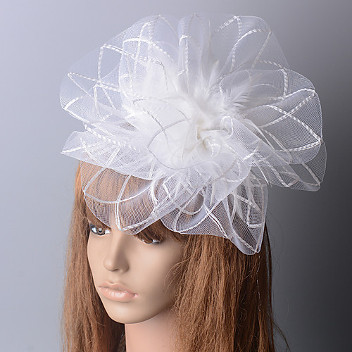 

Retro Bridal Tulle Fascinators with Feather / Floral 1 Piece Special Occasion / Party / Evening Headpiece