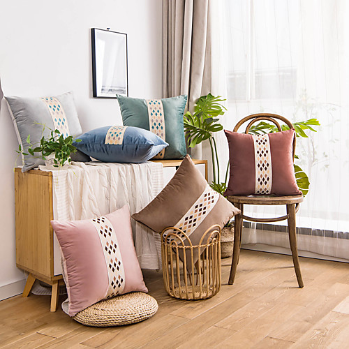 

1 Pc Geometric Cushion Cover 45x45cm Faux Linen for Sofa Bedroom