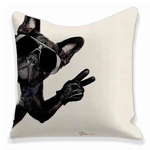 

Double Side 1 Pc Animal Cushion Cover Print 45x45cm Faux Linen for Sofa Bedroom