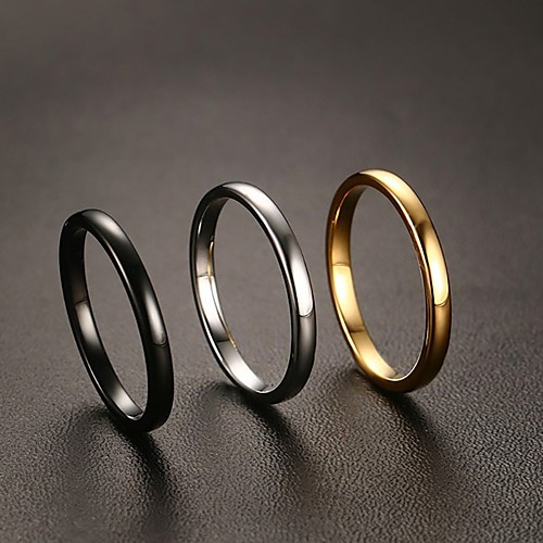 

Band Ring Silver Gold Black Tungsten Steel Simple Classic 1pc 6 7 8 9 10 / Women's